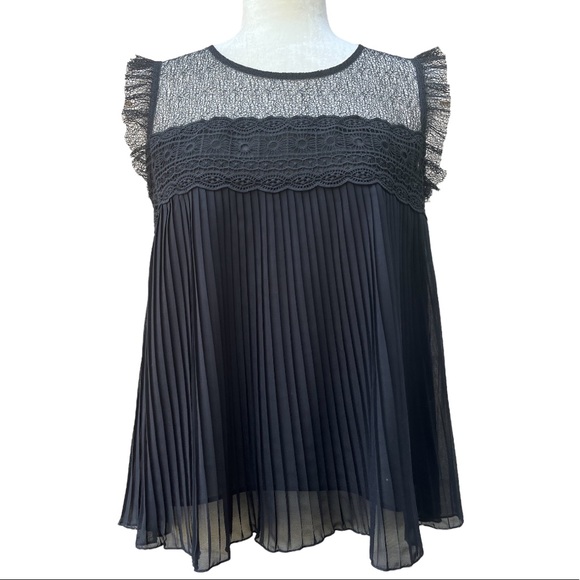 ZARA Pleated Baby Doll Top | Medium - Picture 2 of 9